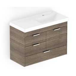 Kit de gabinete com 3 gavetas e 1 porta 80X36 com lavatório integrado Net