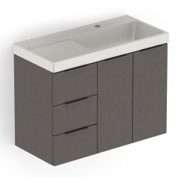 Kit Arenal Gabinete Gaveta e Porta 80X38 com Cuba Beige