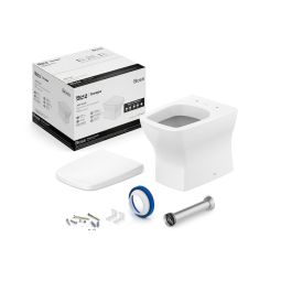 Kit de bacia convencional, assento PP com queda amortecida e itens de instalação Boss