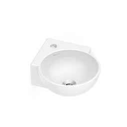 Lavatório suspenso de canto M 300x390x120 com furo sem e sem ladrão Branco