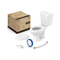 Kit de bacia com caixa acoplada 3/6 litros, assento polipropileno e itens de instalação Infantil Branco