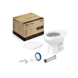 Kit de bacia convencional, assento polipropileno e itens de instalação Infantil Branco