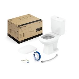 Kit de bacia com caixa, assento PP com queda amortecida e itens de instalação Avant