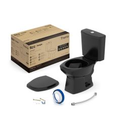 Kit de bacia com caixa acoplada 3/6 litros, assento polipropileno com amortecedor e itens de instalação Thema Preto