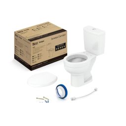 Kit de bacia com caixa acoplada, assento PP com queda amortecida e itens de instalação Acesso Comfort