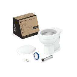 Kit de bacia convencional, assento polipropileno com queda amortecida e itens de instalação Acesso Comfort Branco