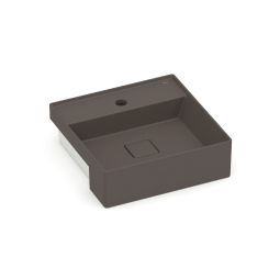 Cuba de semiencaixe quadrada 400x400 com mesa Terra T10 Café