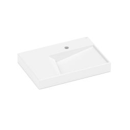 Cuba de apoio retangular 600x420 Geometric Horizon Blanco Matte