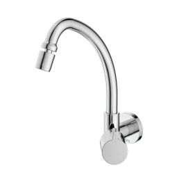 Torneira para cozinha de parede com bica móvel e arejador articulado Fit