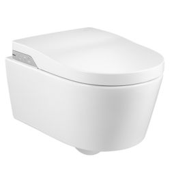 Bacia suspensa In-Wash Rimless, com assento eletrônico 220V e itens de instalação Inspira Round Branco