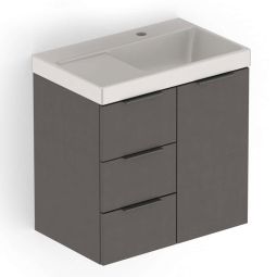 Kit de gabinete com gaveta e porta 600x380 Almendra e cuba Optica L60 Beige