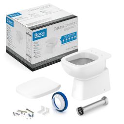 Kit de bacia convencional, assento PP com queda amortecida e itens de itens de instalação Debba Comfort