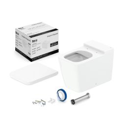 Kit de bacia convencional, assento termofixo com amortecedor e itens de instalação Inspira Square Branco