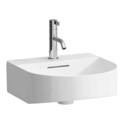 Lavatório suspenso 410x420 com furo e ladrão com textura Sonar Branco