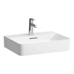 Lavatório suspenso ou de apoio 550x420 com furo central e ladrão Val Branco