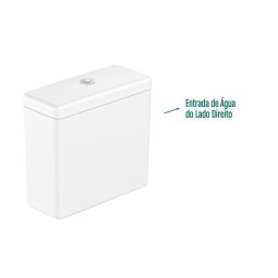 Caixa acoplada Ecoflush 3/6 litros com entrada de água no lado direito Elite Branco