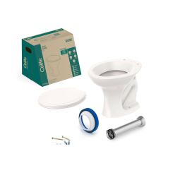 Kit de bacia convencional, assento polipropileno e itens de instalação Saveiro Pergamon