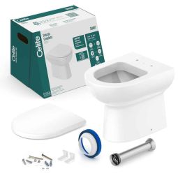 Kit de bacia convencional, assento termofixo com amortecedor e itens de instalação Smart Branco