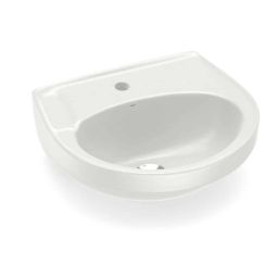 Lavatório para coluna 470x425 com furo central sem ladrão Parati Pergamon
