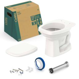 Kit de bacia convencional, assento polipropileno e itens de instalação Like Pergamon