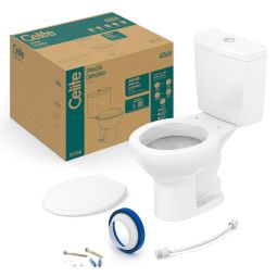 Kit de bacia com caixa acoplada Ecoflush 3/6 litros, assento polipropileno e itens de instalação Azalea Branco