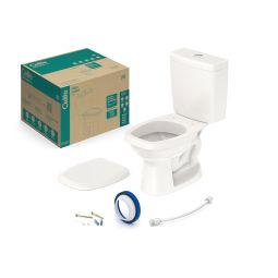Kit de bacia com caixa acoplada Ecoflush 3/6 litros, assento polipropileno e itens de instalação Like Pergamon