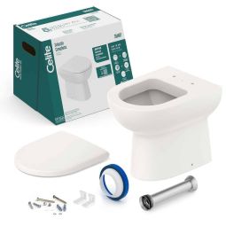 Kit de bacia convencional, assento polipropileno com amortecedor e itens de instalação Smart Pergamon