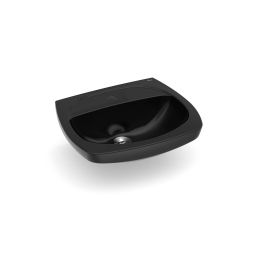 Lavatório para coluna 525x425 com furo central sem ladrão Thema Preto