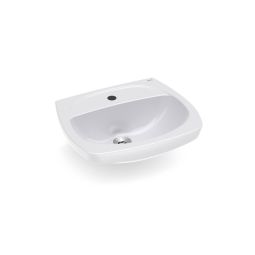 Lavatório para coluna 525x425 com furo central sem ladrão Thema Cinza Platina