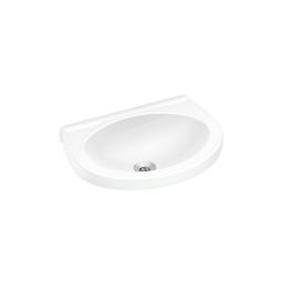 Lavatório suspenso 470X350 com furo apontado sem ladrão Guarapari Branco