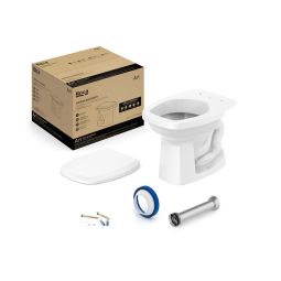 Kit de bacia convencional, assento polipropileno e itens de instalação Art Branco