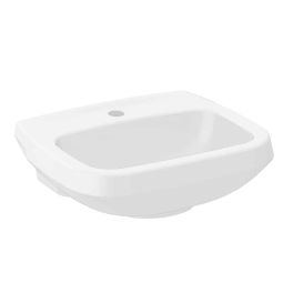 Lavatório para coluna 495x410 com furo central sem ladrão Like Branco