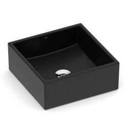 Cuba de apoio quadrada 350x350 sem mesa Basic Q5 Matte Black