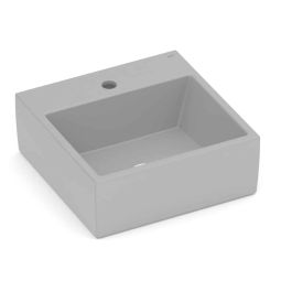 Cuba de apoio quadrada 410x410 com mesa Basic Q1 Stone