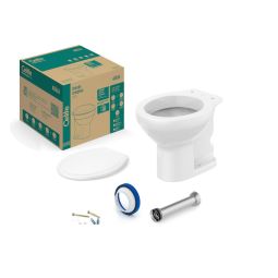Kit de bacia convencional, assento polipropileno e itens de instalação Azálea Branco
