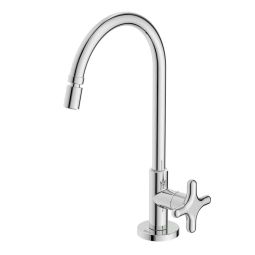Torneira para cozinha de mesa com bica móvel e arejador articulado Cross Cromado