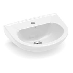 Lavatório para coluna 470x395 com furo central sem ladrão Saveiro e Azalea Branco