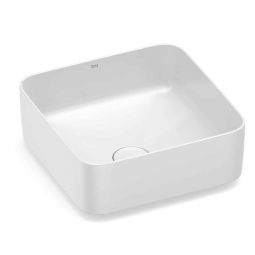 Cuba de apoio quadrada 370x370 com válvula de escoamento Inspira Square Branco