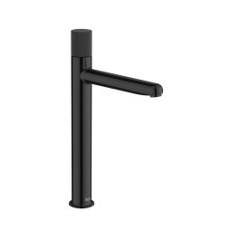 Monocomando para lavatorio de mesa bica alta stripes nu titanium black