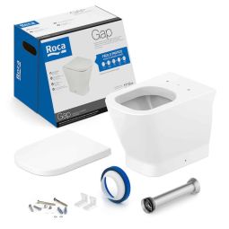 Kit de bacia convencional, assento termofixo com queda amortecida e itens de instalação Gap