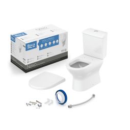Kit de bacia com caixa acoplada, assento PP com queda amortecida e itens de instalação Nexo