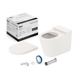 Kit de bacia convencional, assento termofixo com amortecedor e itens de instalação Inspira Round Beige
