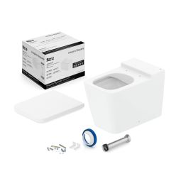 Kit de bacia convencional, assento termofixo com amortecedor e itens de instalação Inspira Square Blanco Matte