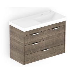 Kit Gabinete com 3 Gavetas e 1 Porta 80X36 Lavatório Integrado Net