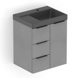 Kit Arenal Gabinete Gaveta e Porta 50X38 com Cuba Matte Black