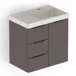Kit Arenal Gabinete Gaveta e Porta 60X38 com Cuba Beige