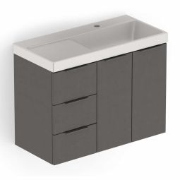 Kit Arenal Gabinete Gaveta e Porta 80X38 com Cuba Beige