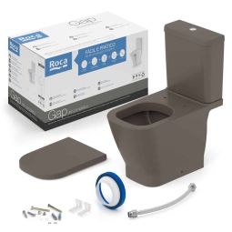 Kit de bacia com caixa acoplada e itens de instalação Gap