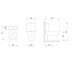 Kit de bacia com caixa acoplada e itens de instalação Smart