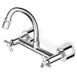 Misturador de parede para cozinha com bica móvel e arejador articulado Celite One